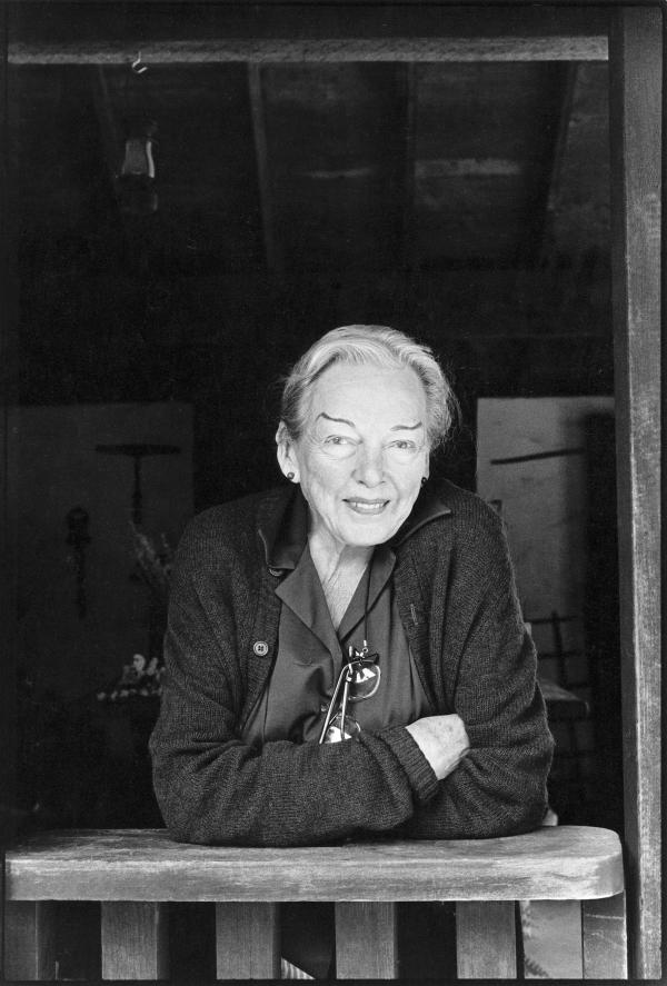 Black-and-white photo of M.F.K. Fisher