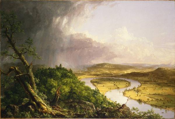 Thomas Cole. View from Mount Holyoke, Northampton, Massachusetts, after a Thunderstorm. 1836, oil on canvas.