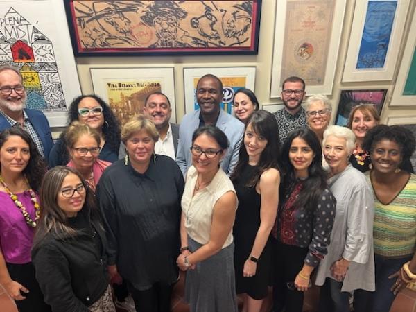 NEH Chair Shelly C. Lowe (Navajo), Senior Deputy Chair Anthony Mitchell, and Chief of Staff Kelsey Coates met with Sonya Canetti, executive director of Humanidades Puerto Rico, and grant recipients in San Juan in February 2023.