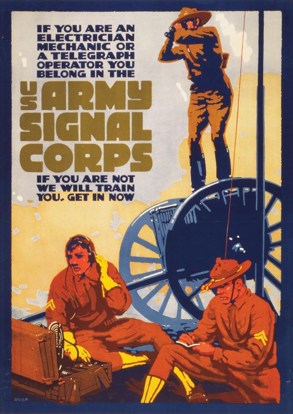 World War I recruiting poster for the Signal Corps