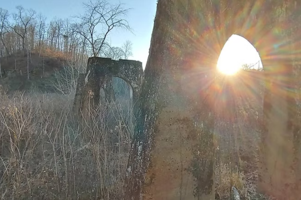 Colonial era ruins in a field in Ohio 