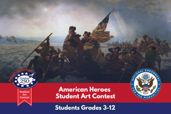 graphic for art contest including Washington Crossing Delaware 