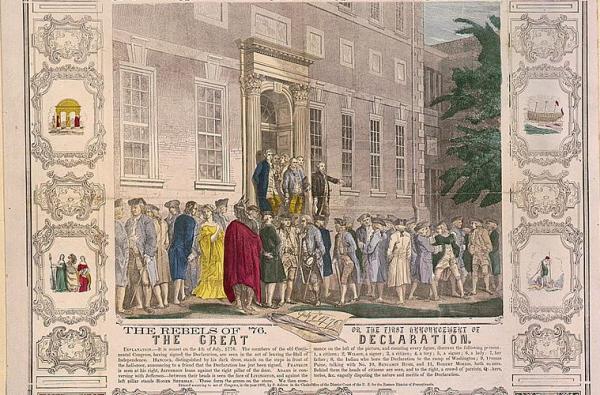 Rebels of '76, engraving 