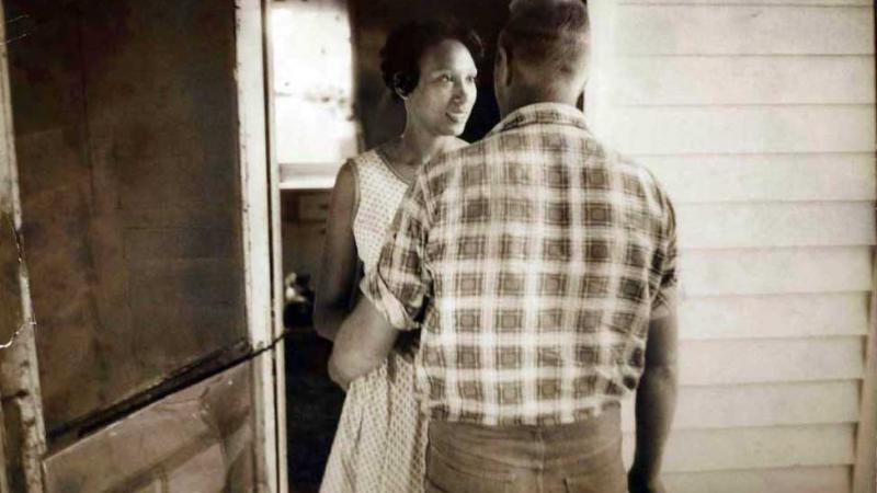 Robert and Mildred Loving, black and white photo 