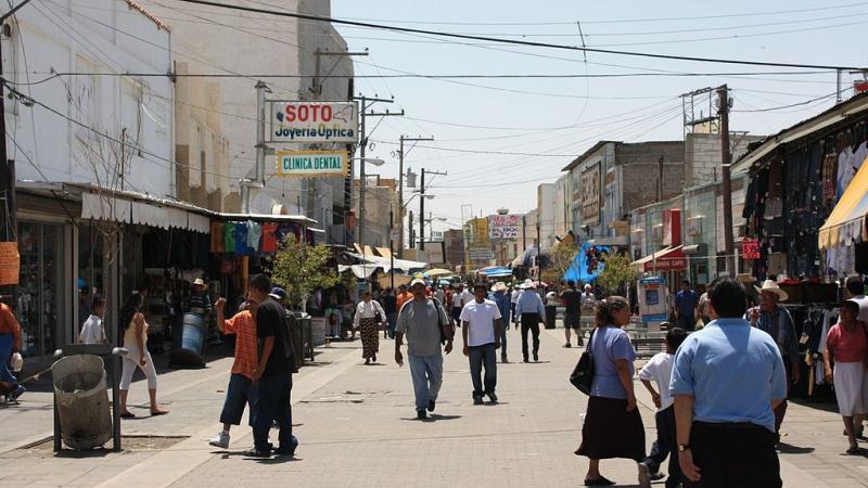 Street view of Juarez, Mexico in 2008