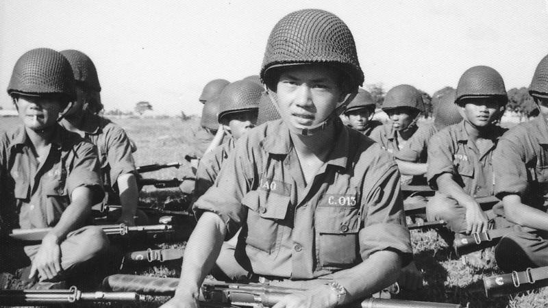 Black and white photo of soldiers of The Army of the Republic of Vietnam