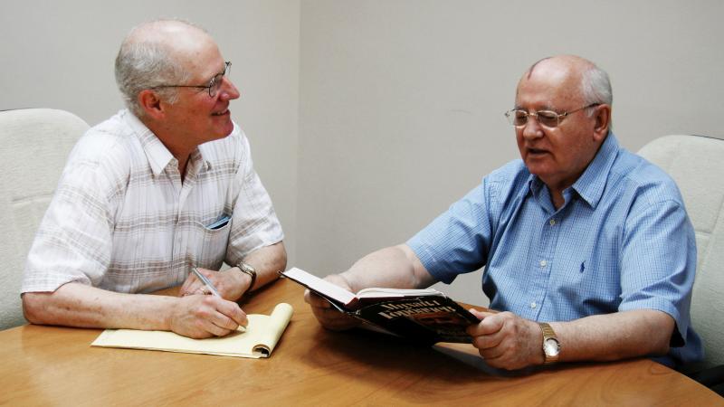 Taubman and Gorbachev in conversation in May 2007