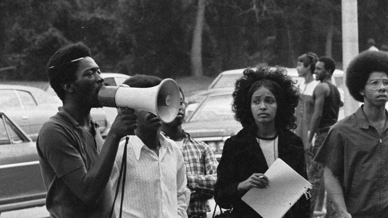 Students protest at Southern University in the 1970s