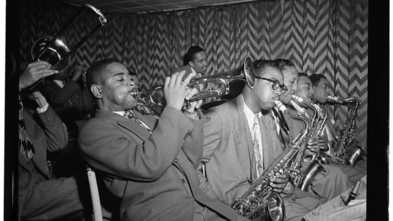 Dizzy Gillespie, James Moody, and Howard Johnson at Downbeat, New York, N.Y.