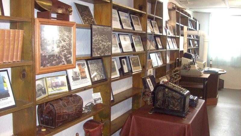 The lower level of the Adair County Historical Society.