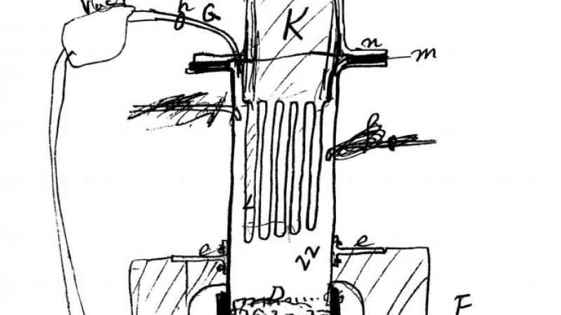 A sketch diagram from Thomas Edison's notes.