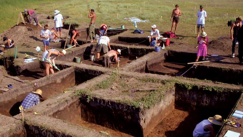 Photograph of an archaeological dig site