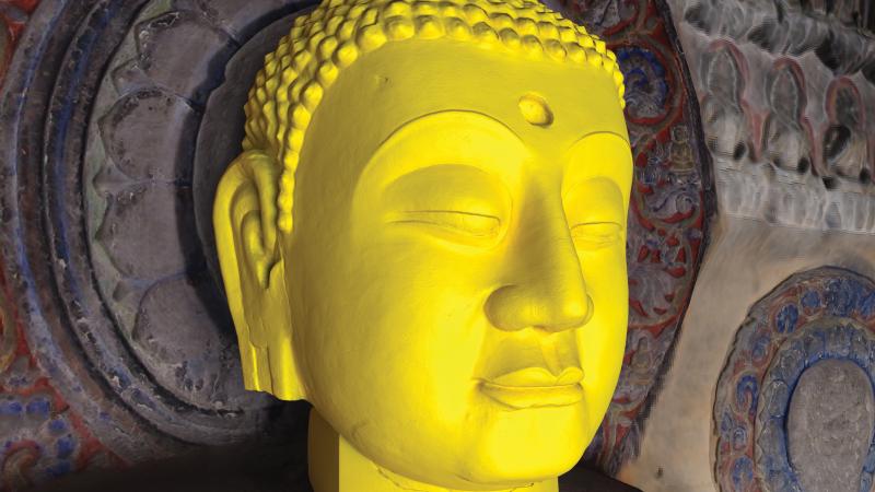 3-D digital reconstruction of Buddha's head sculpture