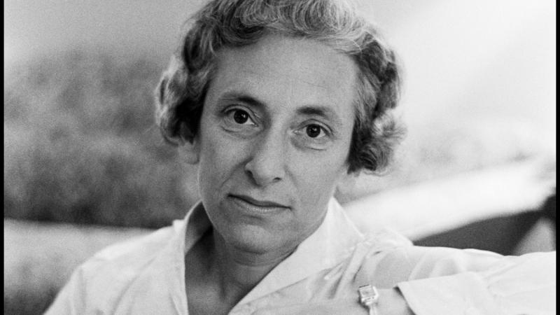 Black and white photo portrait of Barbara Tuchman.