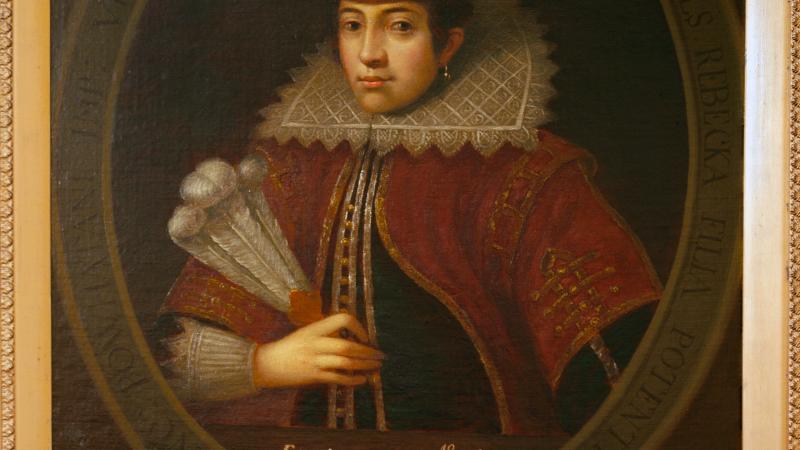 Painting of Pocahontas in the European style.