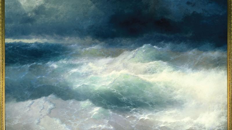 Painting of waves at sea