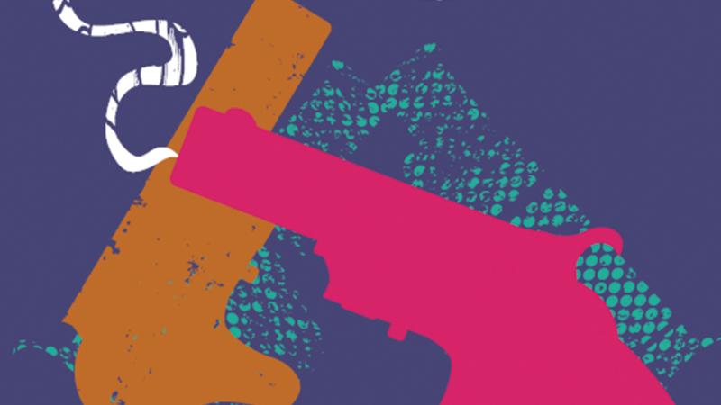 Abstract composition of two smoking guns