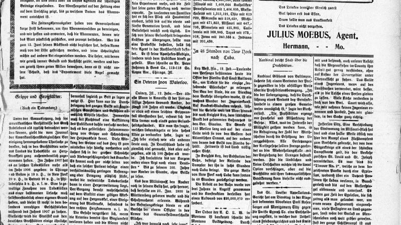 Image of an old German newspaper's cover, the "Hermanner Volksblatt"