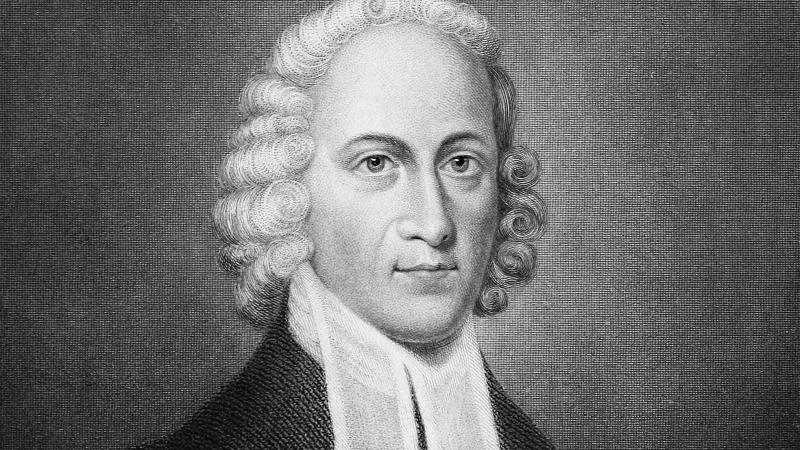 Black and white portrait of Jonathan Edwards.