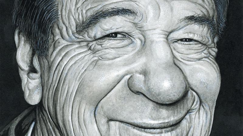 Face only photograph of Walter Matthau, smiling