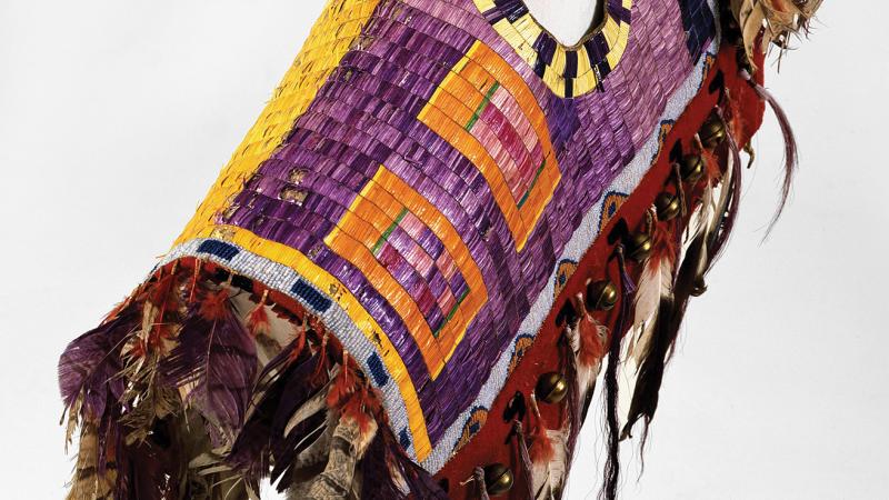 Photo of a colorful indigenous horse mask.