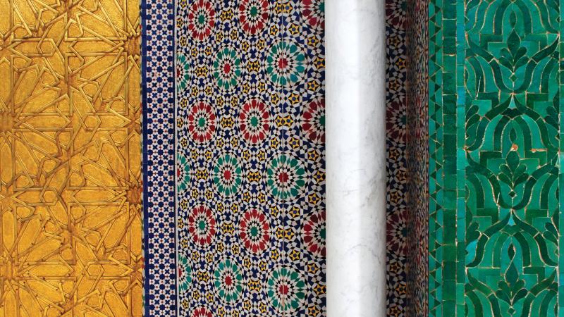 Detail of the tilework and one of the seven doors to Dar el-Makhzen (the sultan’s palace) in Fès.