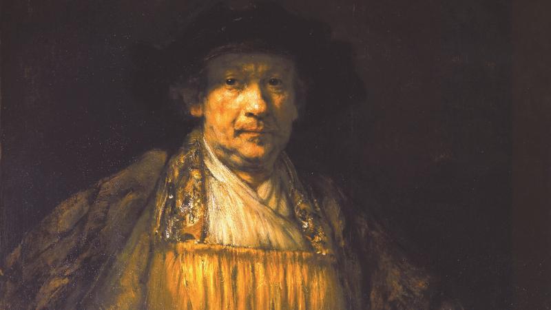 Oil self portrait of Rembrandt