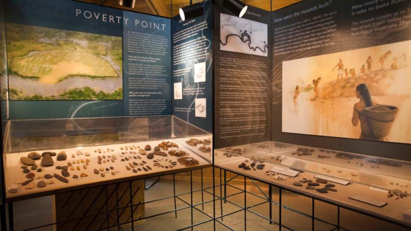 Museum exhibits at Poverty Point