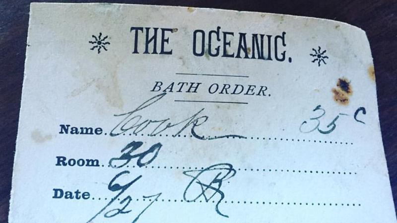 A Bath Order from the Grand Hotel Era, found between walls