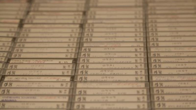 photograph of cassette tapes