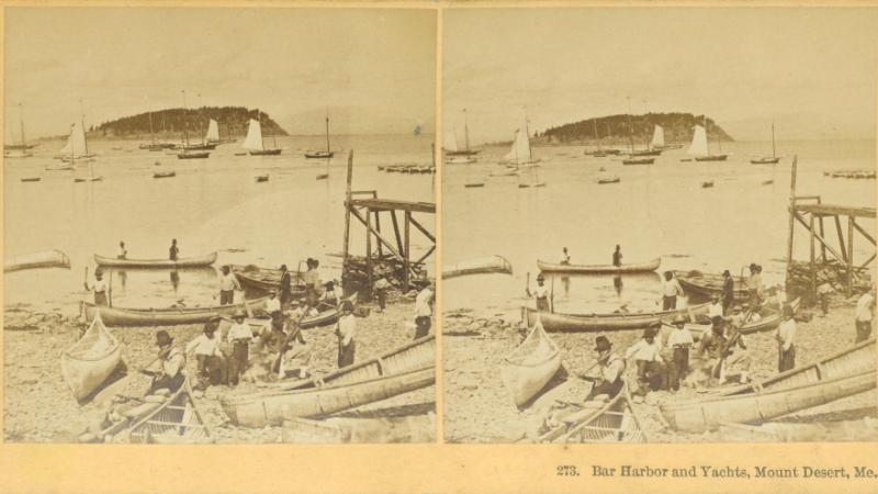 Stereoview showing Wabanaki guides