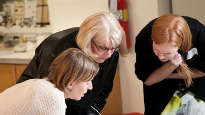 MACC Objects Conservator, Nicole Grabow giving collections care advice.