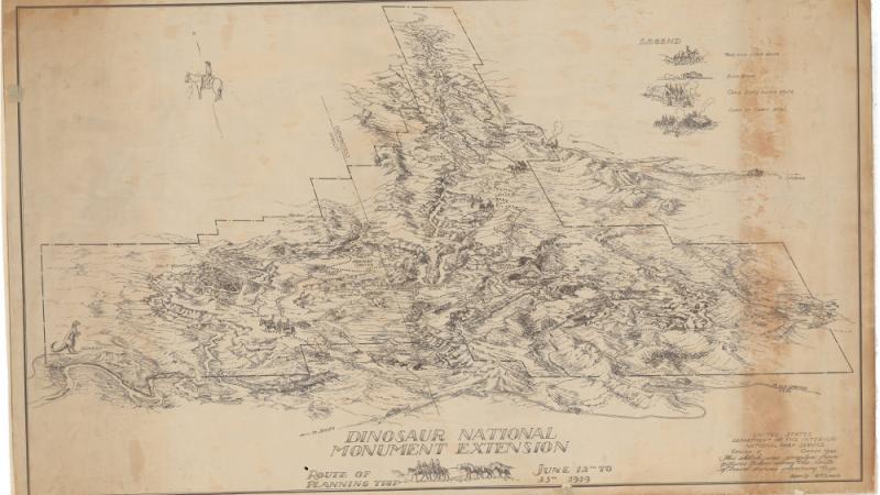 Map of Dinosaur National Monument Extension, 1939.