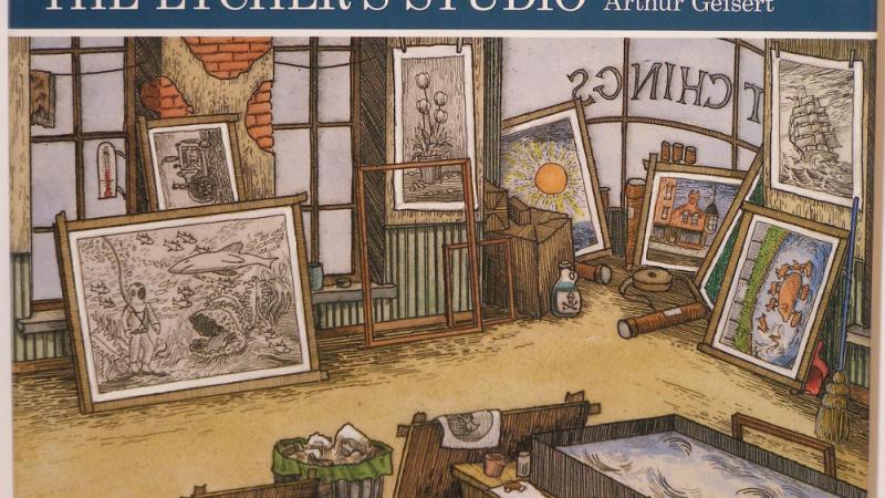 drawing of art in a studio