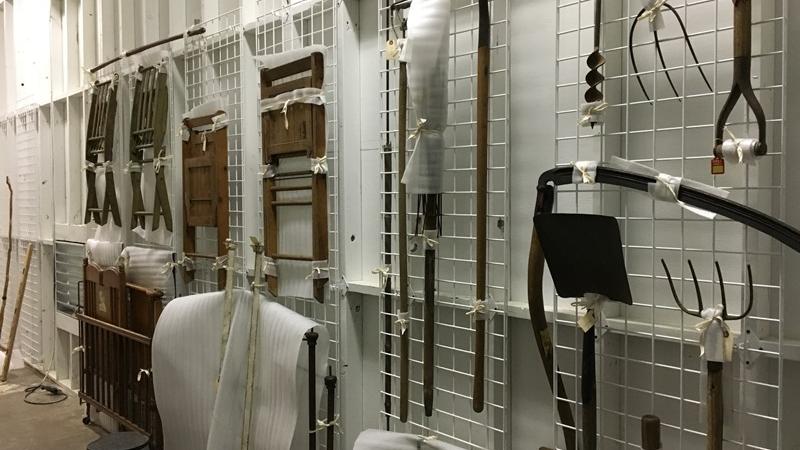 Grid wall storage.