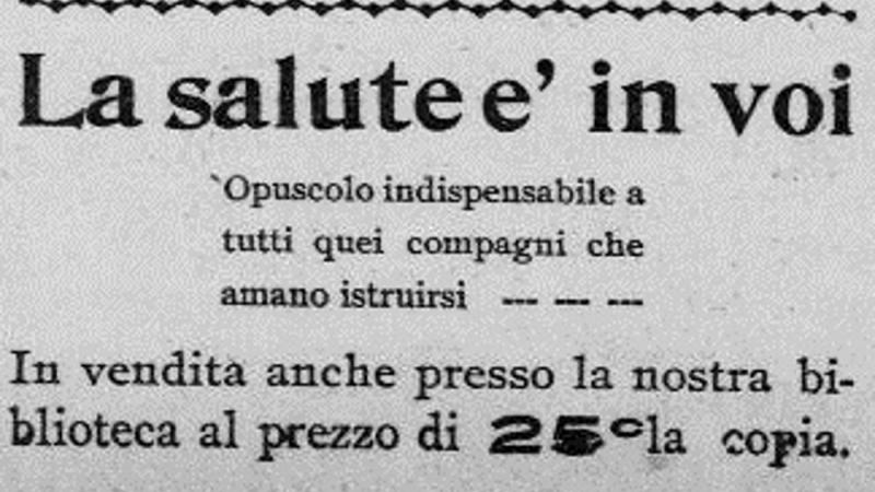 Ad for “La Salute e’ in voi,” (“The Health is in You”)