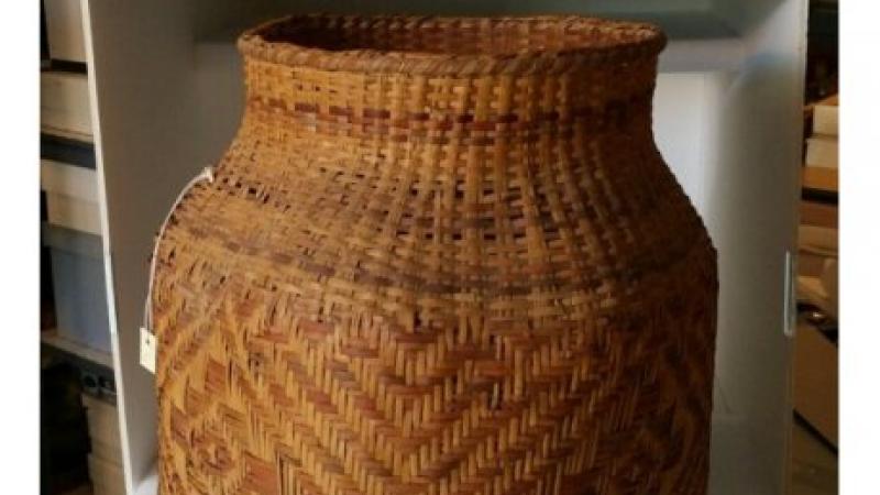 photo of a woven cane basket