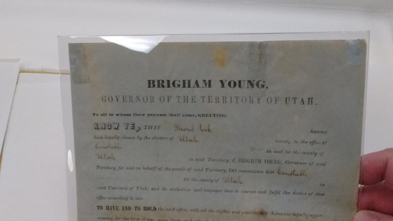 Document from Territorial Governor Brigham Young