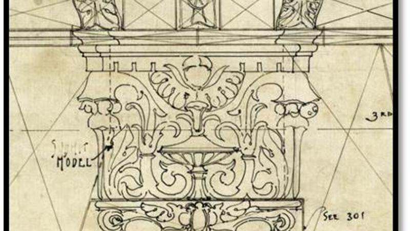 Architectural drawing of the The Montgomery Building in Spartanburg.