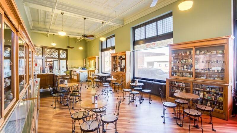 The 1920s-1940s era soda fountain, located on the first floor of the Fort Smith 