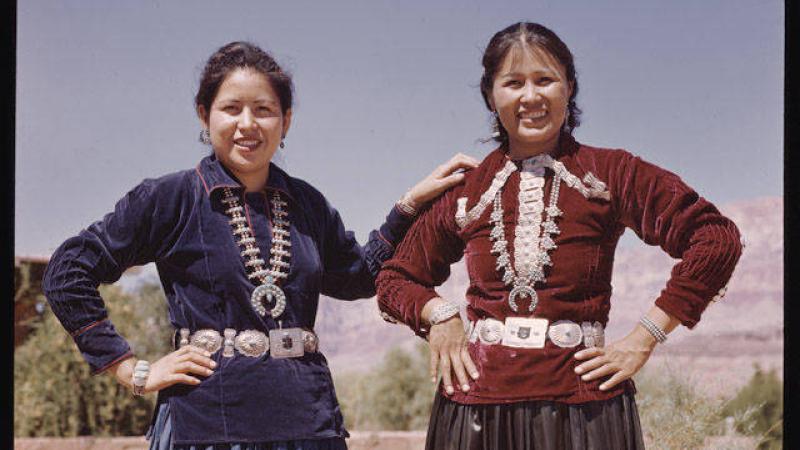 Two Navajo women, Mabell and Nora, at Marble Canyon.