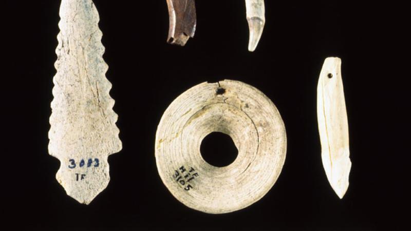 Bone pendants from coastal Maine, 500-3000 years ago.