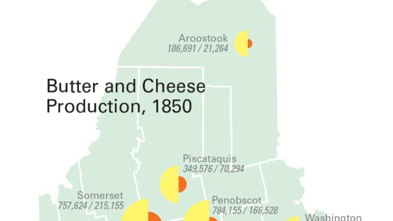 Butter and Cheese production, 1850