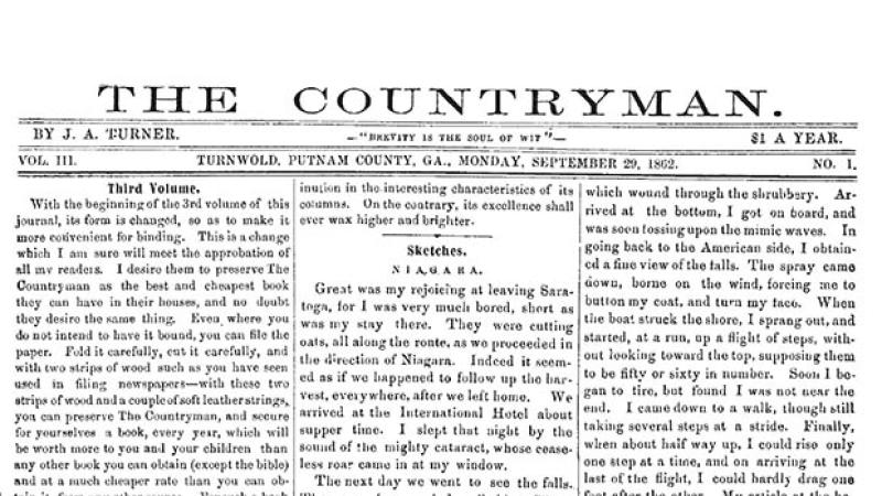 Turner, J.A.  The Countryman.  September 29, 1862.  