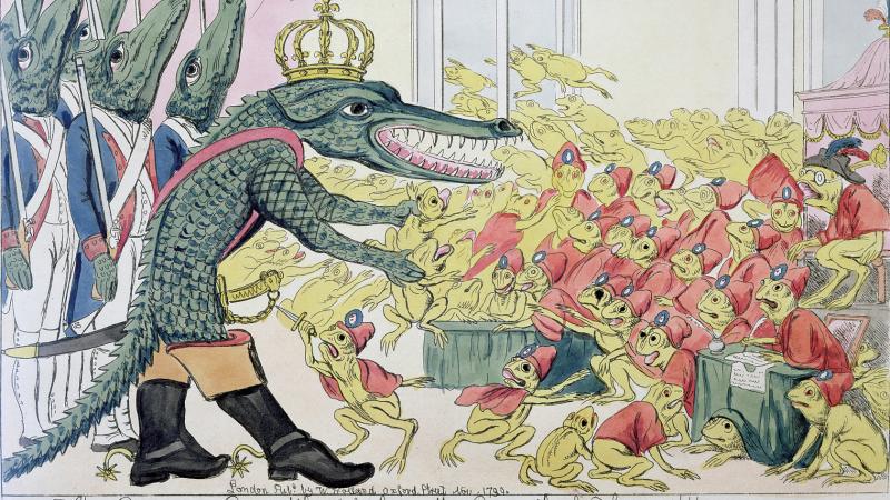 Cartoon of Napoleon as crocodile