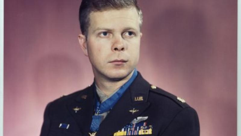 Formal Portrait of Richard Bong, with Medal of Honor.