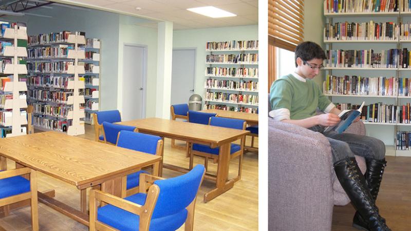 The reading room at the Gerber Hart library.