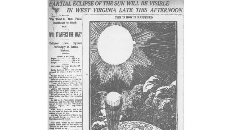 "Partial Eclipse of the Sun Will Be Visible In West Virginia Late This Afternoon." The West Virginian (Fairmont, WV)