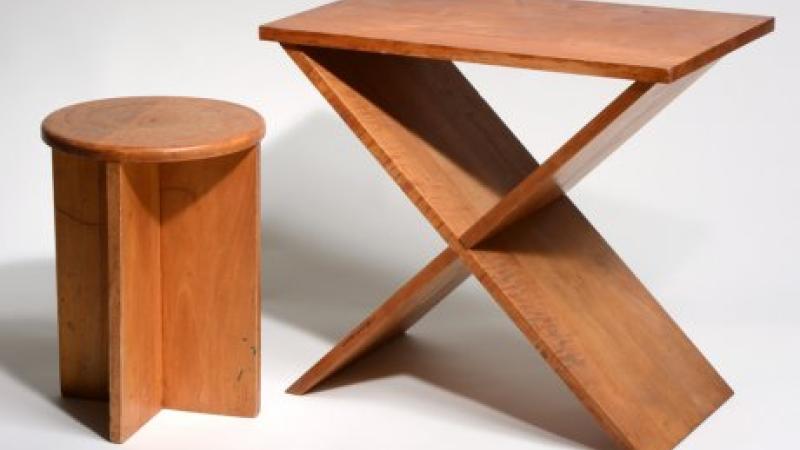 Lawrence Kocher, Stool & Side Table, c. 1942