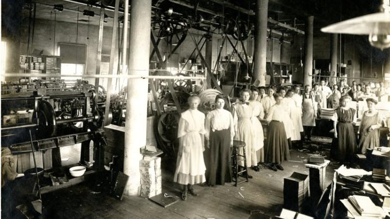 Group Photograph from Bookbindery at the Augustana Book Concern, 1910s 